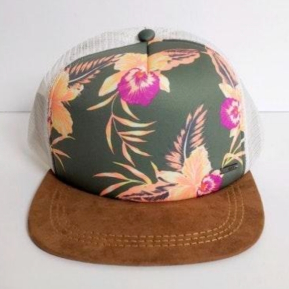 Roxy Accessories - NWT Roxy Once For All Floral Suede Flat Bill Hat